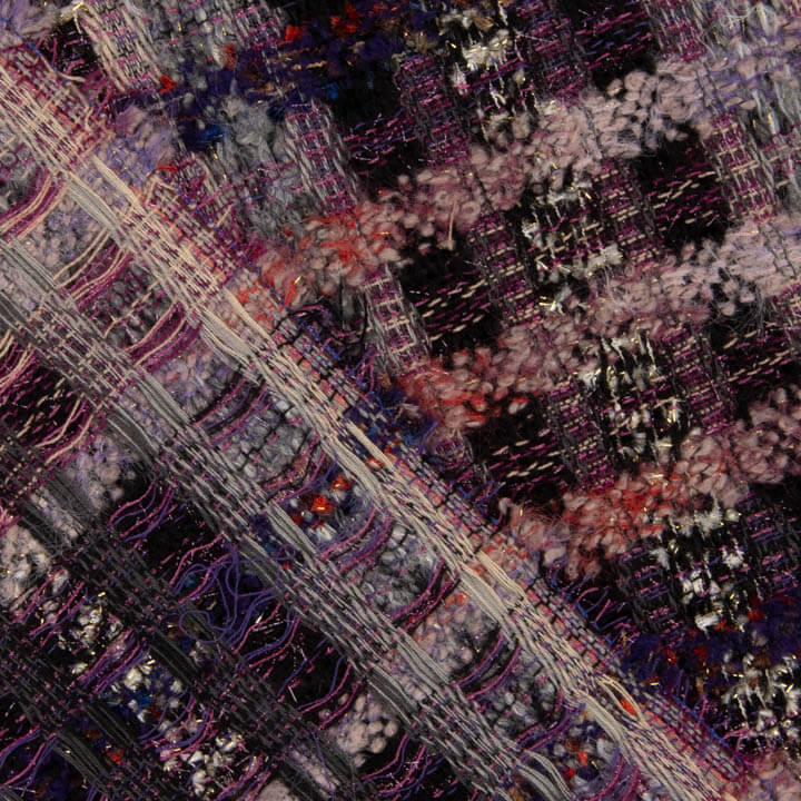 Tweed de Lana Mosaico Malva con Lúrex Dorado - Ribes y Casals