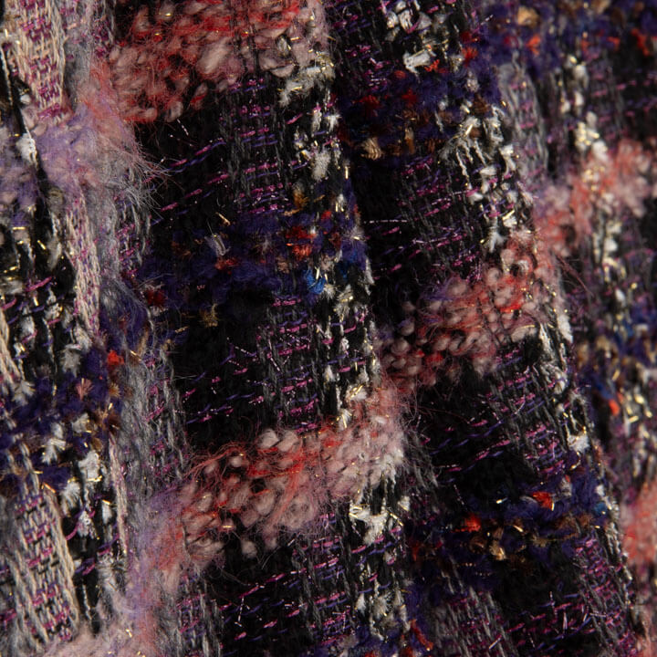 Tweed de Lana Mosaico Malva con Lúrex Dorado - Ribes y Casals
