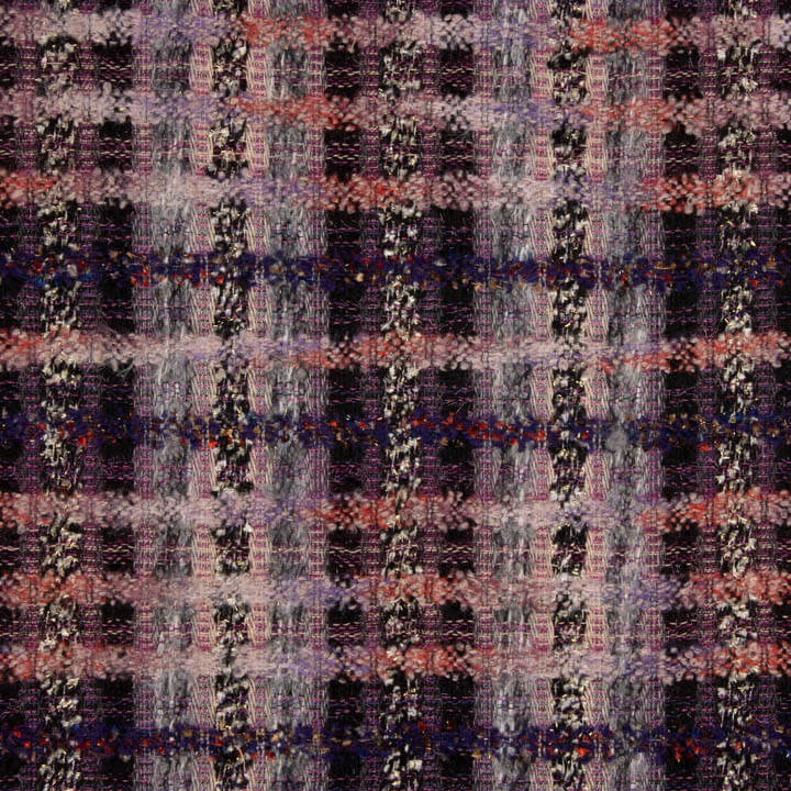Tweed de Lana Mosaico Malva con Lúrex Dorado - Ribes y Casals