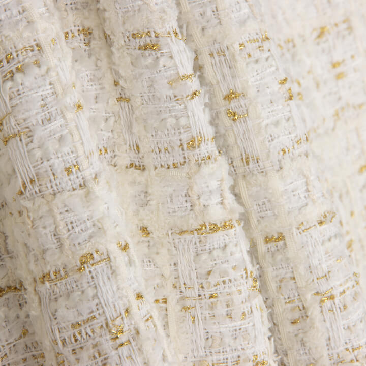 Tweed de Lana Lumière Ivory con Lúrex Dorado - Ribes y Casals