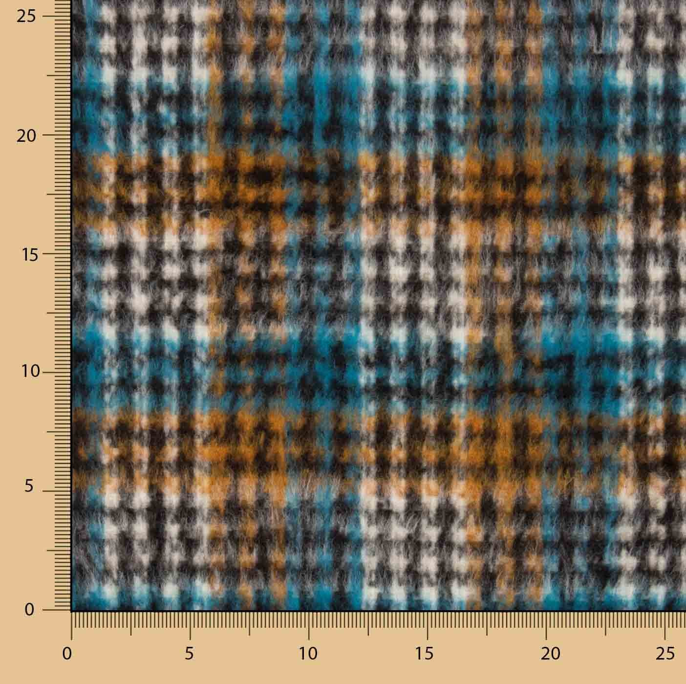 Tweed de Lana Inverness Turquesa Doble Faz - Ribes y Casals