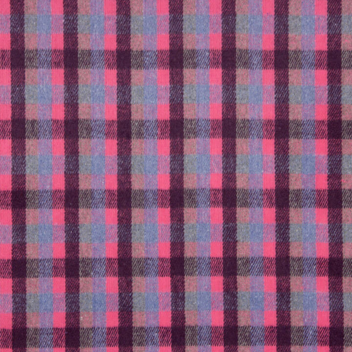 Loden de Lana Glenmore Cuadros Fucsia y Azul - Ribes y Casals