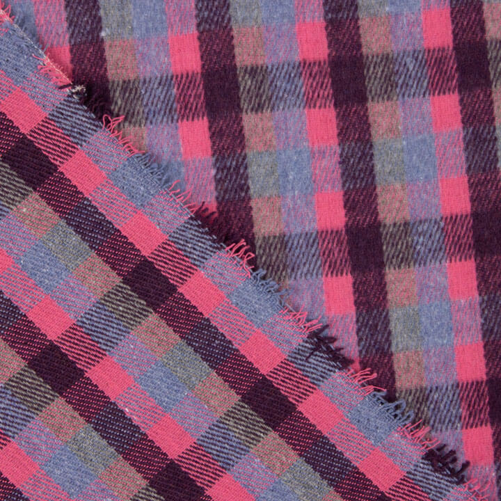 Loden de Lana Glenmore Cuadros Fucsia y Azul - Ribes y Casals