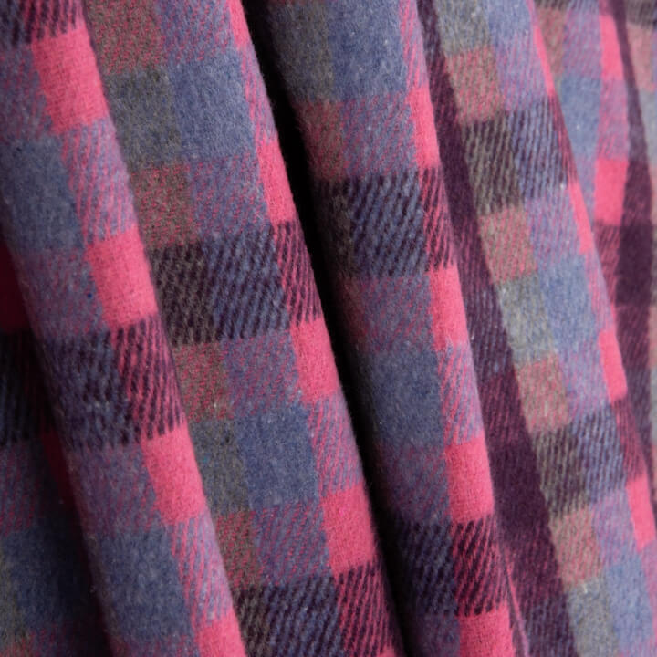 Loden de Lana Glenmore Cuadros Fucsia y Azul - Ribes y Casals