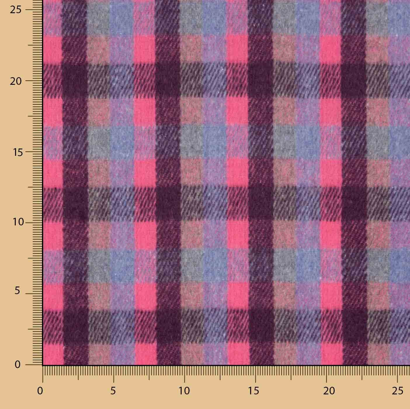 Loden de Lana Glenmore Cuadros Fucsia y Azul - Ribes y Casals