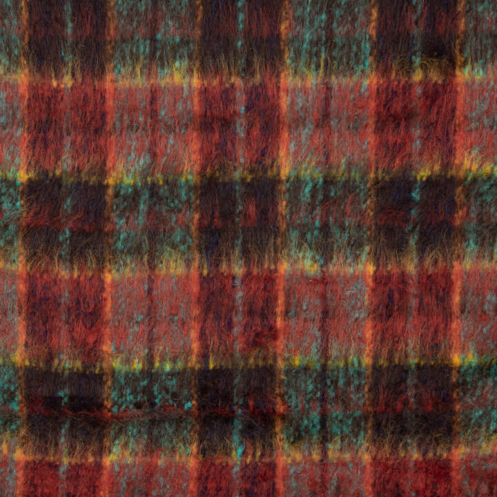 Tweed de Lana Glencoe Doble Faz Rojo y Turquesa - Ribes y Casals