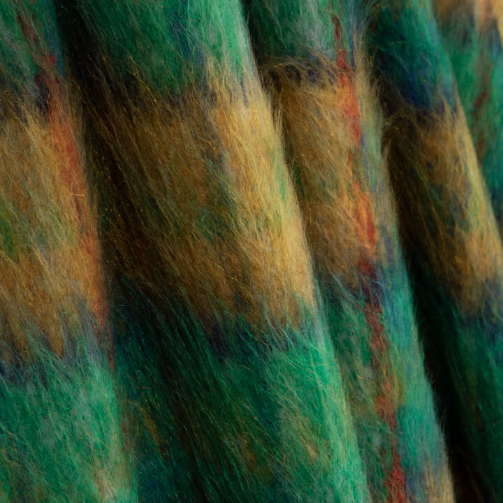Tweed de Lana Glencoe Doble Faz Verde Esmeralda y Ocre - Ribes y Casals