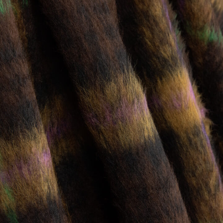 Tweed de Lana Braemar Doble Faz Chocolate y Violeta - Ribes y Casals