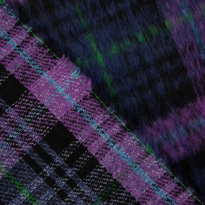 Tweed de Lana Braemar Doble Faz Azul Noche y Violeta - Ribes y Casals