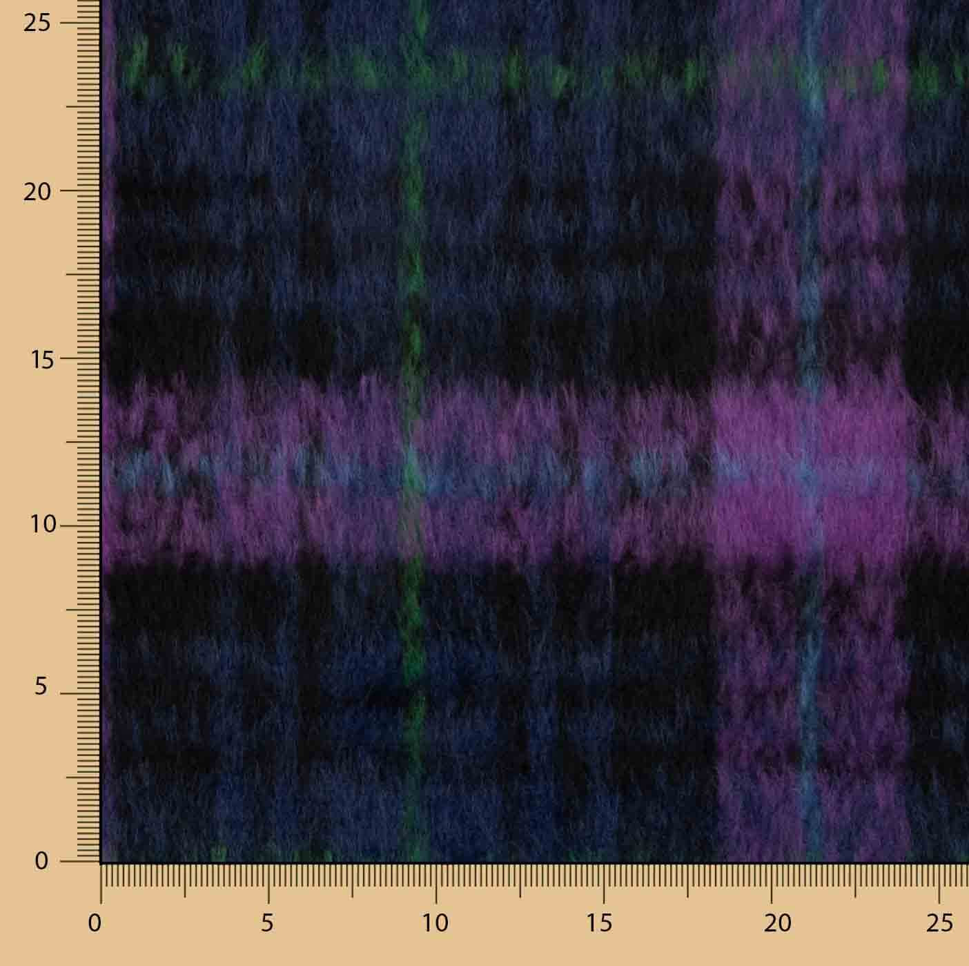 Tweed de Lana Braemar Doble Faz Azul Noche y Violeta - Ribes y Casals