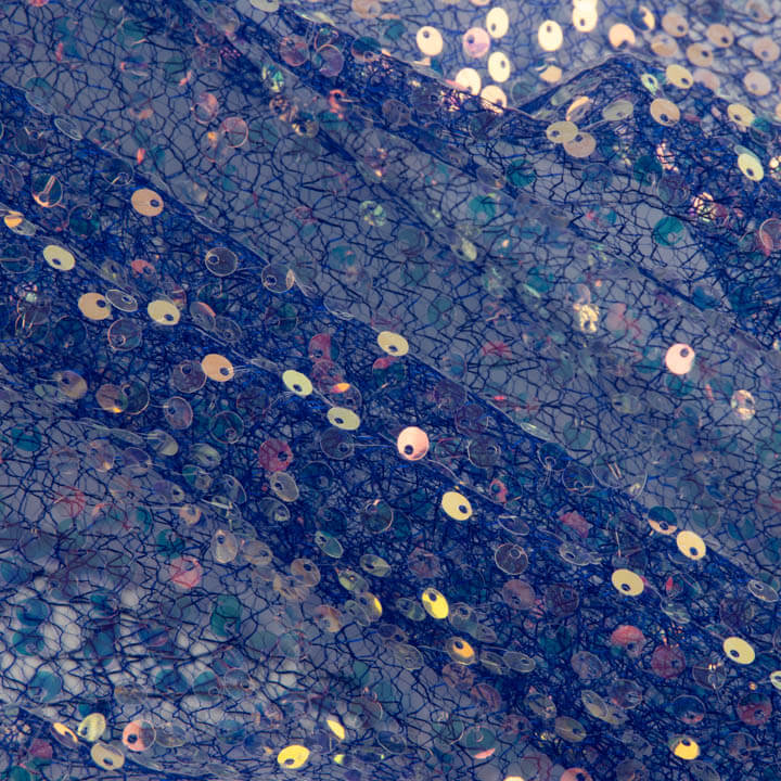 Tul de Araña con Lentejuelas Azul - Ribes y Casals