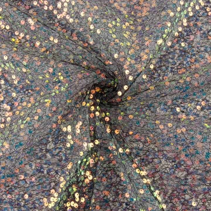 Tul de Araña con Lentejuelas Negro - Ribes y Casals