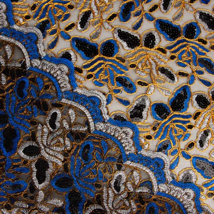 Bordado Rebrodé con Lentejuelas Alhambra Azul - Ribes y Casals