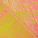 Jacquard Fantasía Vórtice Fucsia y Lima - Ribes y Casals