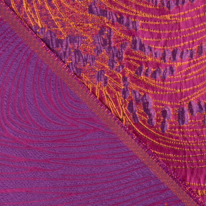 Jacquard Fantasía Vórtice Morado y Naranja - Ribes y Casals