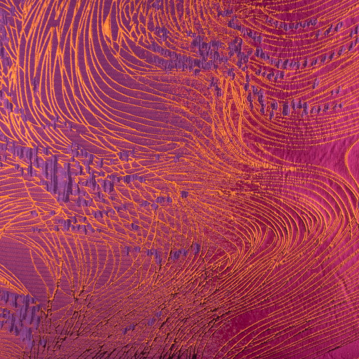Jacquard Fantasía Vórtice Morado y Naranja - Ribes y Casals