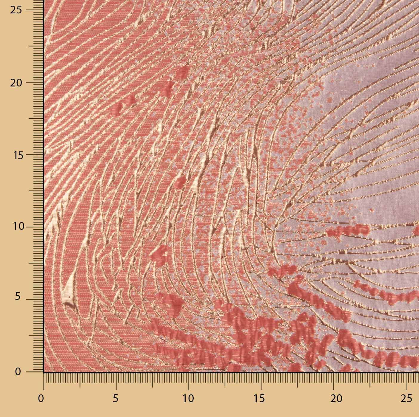 Jacquard Fantasía Vórtice Coral y Rosa - Ribes y Casals