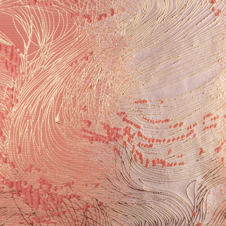 Jacquard Fantasía Vórtice Coral y Rosa - Ribes y Casals