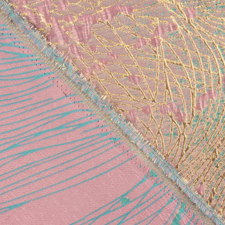 Jacquard Fantasía Vórtice Turquesa y Rosa - Ribes y Casals