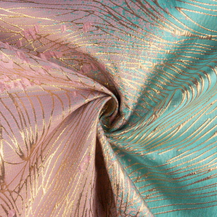 Jacquard Fantasía Vórtice Turquesa y Rosa - Ribes y Casals