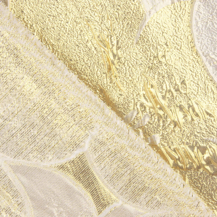 Jacquard Fantasía Pétalos Marfil y Dorado - Ribes y Casals
