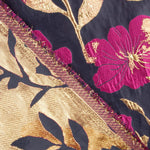 Brocado Fantasía Magnolia Azul, Fucsia y Dorado - Ribes y Casals