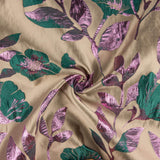 Brocado Fantasía Magnolia Topo, Verde y Rosa - Ribes y Casals