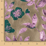 Brocado Fantasía Magnolia Topo, Verde y Rosa - Ribes y Casals