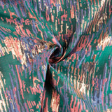 Jacquard Fantasía Destellos Verde Petróleo Multicolor - Ribes y Casals