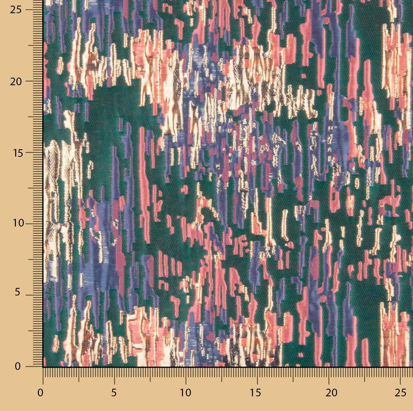 Jacquard Fantasía Destellos Verde Petróleo Multicolor - Ribes y Casals