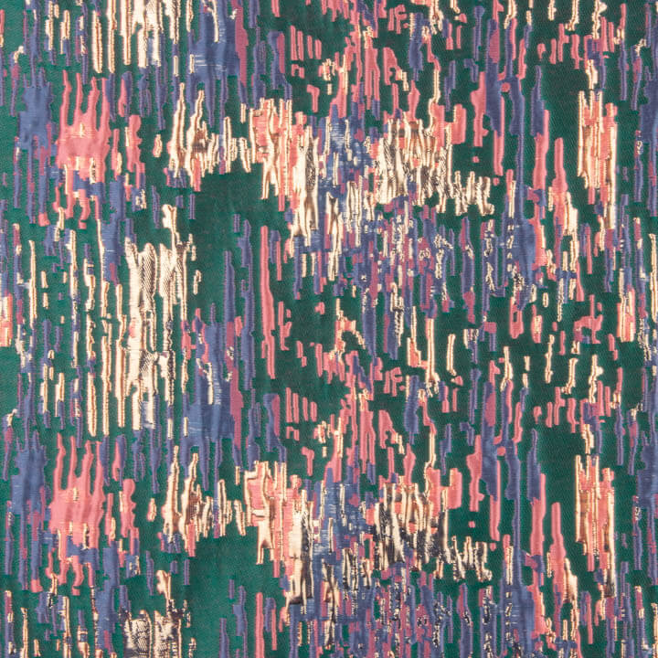 Jacquard Fantasía Destellos Verde Petróleo Multicolor - Ribes y Casals