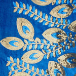 Terciopelo Bordado con Lentejuelas Dalia Azul - Ribes y Casals