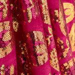 Terciopelo Bordado con Lentejuelas Dalia Fucsia - Ribes y Casals