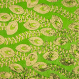 Terciopelo Bordado con Lentejuelas Dalia Verde Claro - Ribes y Casals