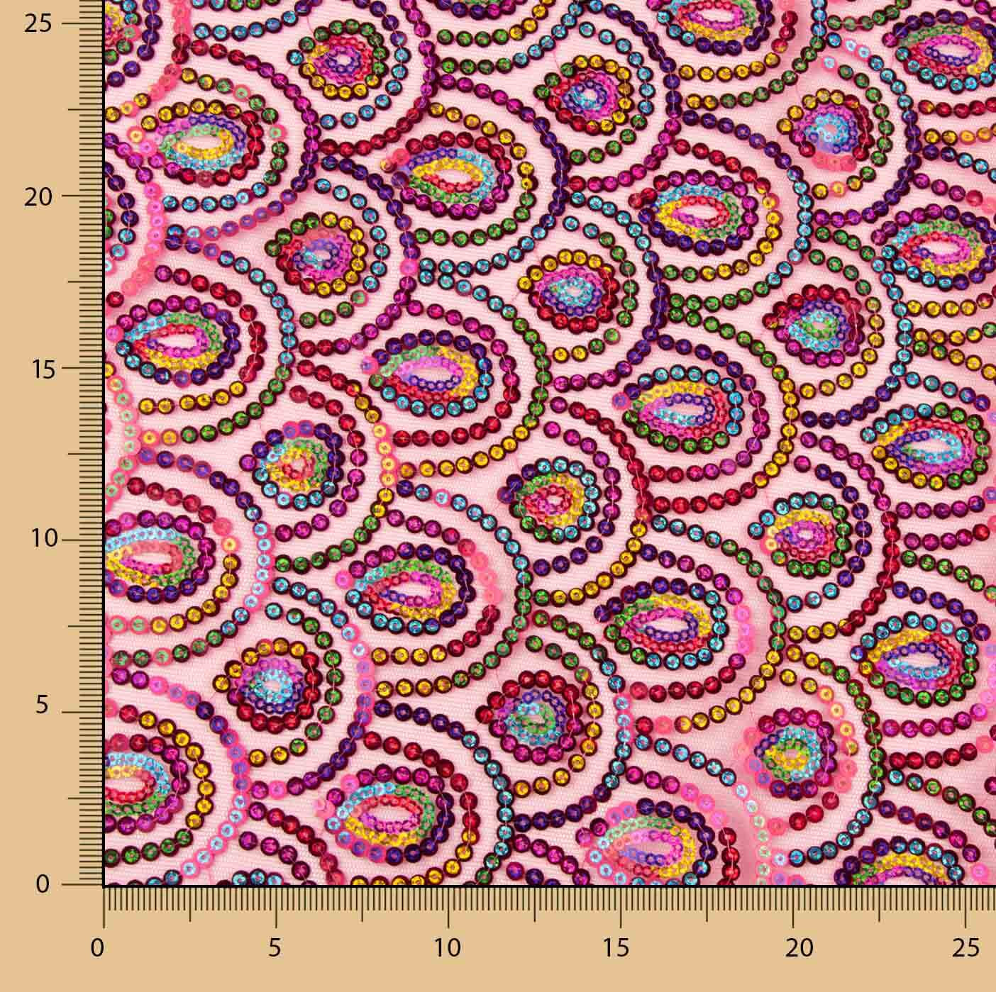 Tul Fucsia Fantasía Elástico con Lentejuelas Prisma - Ribes y Casals