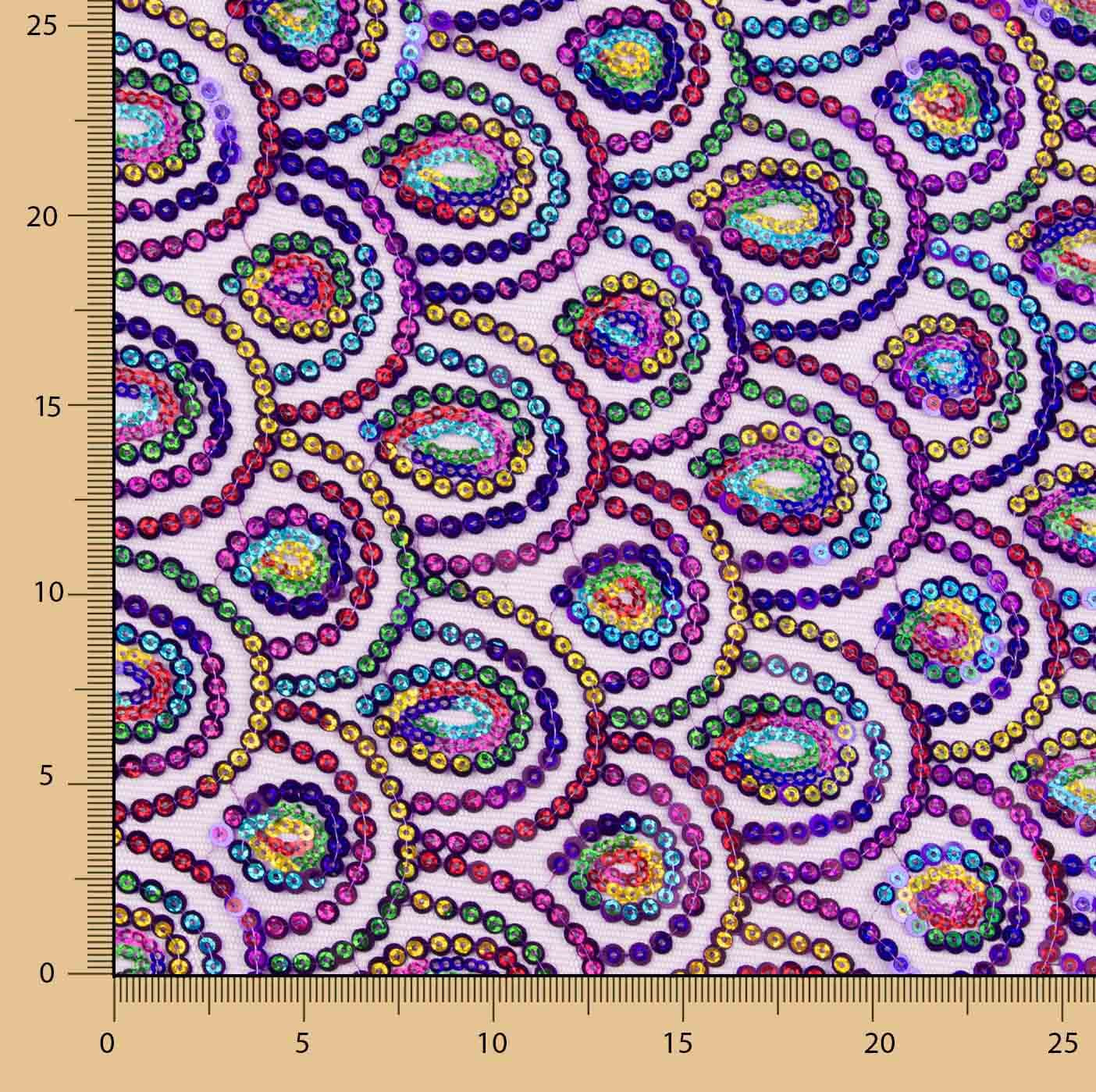 Tul Morado Fantasía Elástico con Lentejuelas Prisma - Ribes y Casals