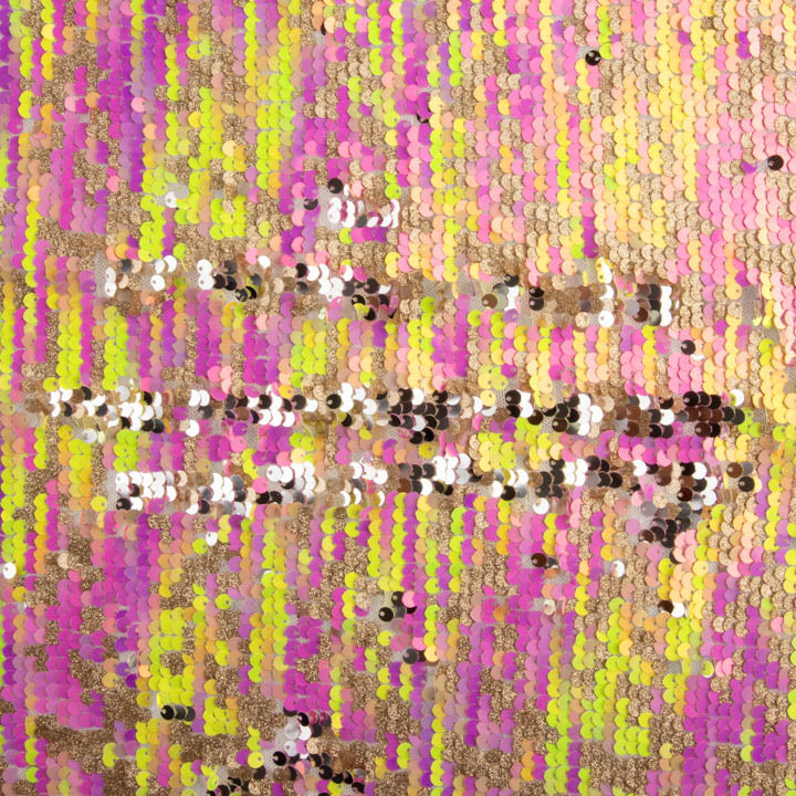 Tul Fantasía con Lentejuelas Irisadas Aurora Fucsia - Ribes y Casals