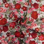 Tul Bordado Flores con Lentejuelas Carmen Rojo y Negro - Ribes y Casals
