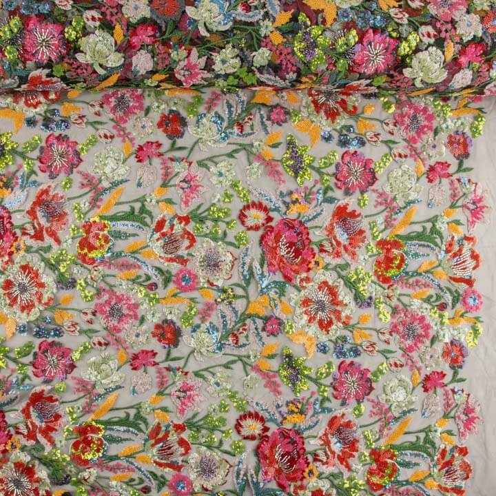 Bordado con Pedrería y Lentejuelas Versalles Multicolor - Ribes y Casals