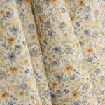 Viyela Estampada Florecitas Azul y Mostaza - Ribes y Casals