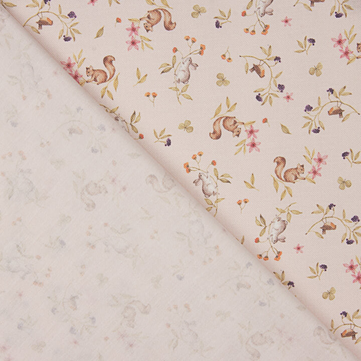 Viyela Estampada Fauna Silvestre Rosa - Ribes y Casals