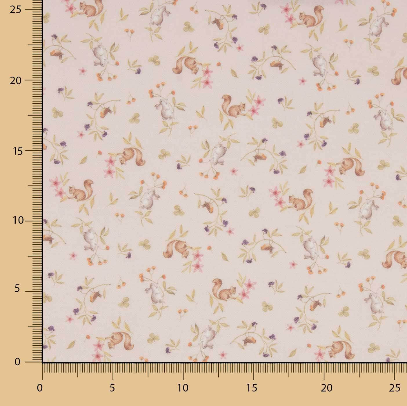 Viyela Estampada Fauna Silvestre Rosa - Ribes y Casals