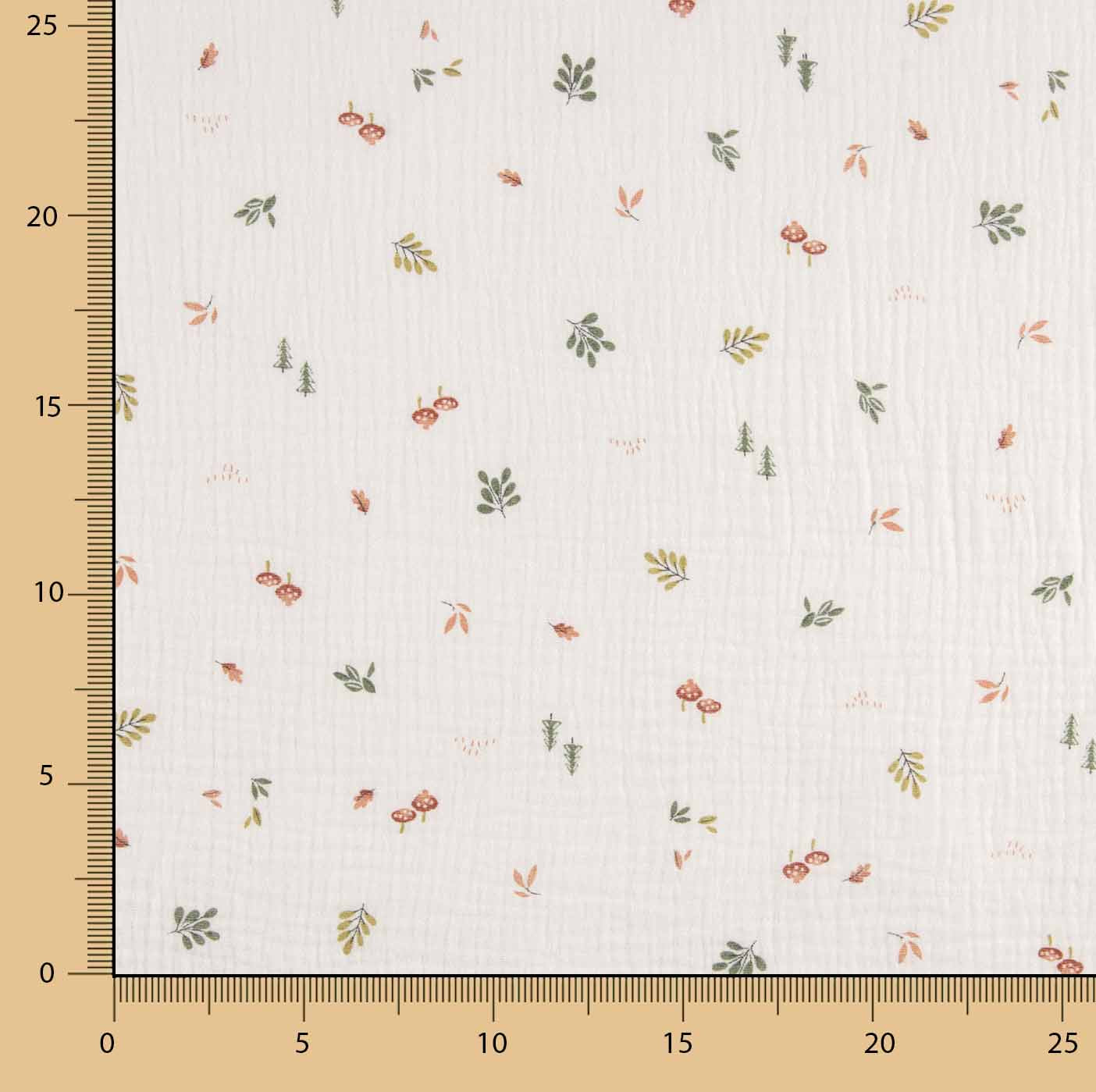 Muselina Estampada Hojas Botánicas - Ribes y Casals