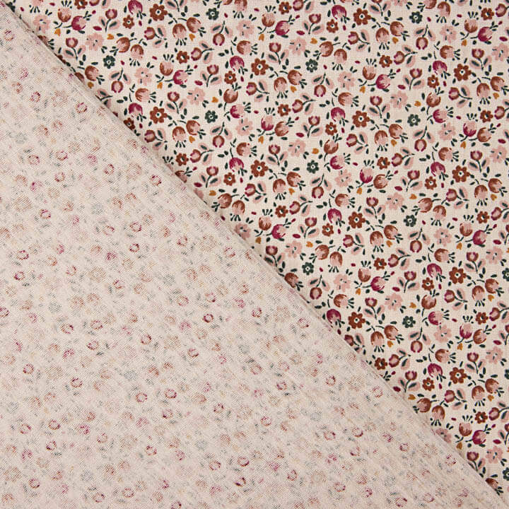Doble Gasa Flores Liberty Rosa - Ribes y Casals