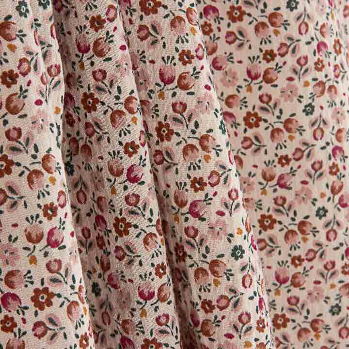 Doble Gasa Flores Liberty Rosa - Ribes y Casals