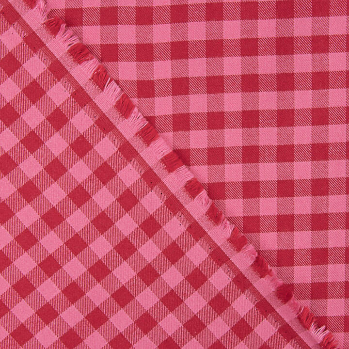 Franela Algodón Cuadros Rosa y Rojo - Ribes y Casals