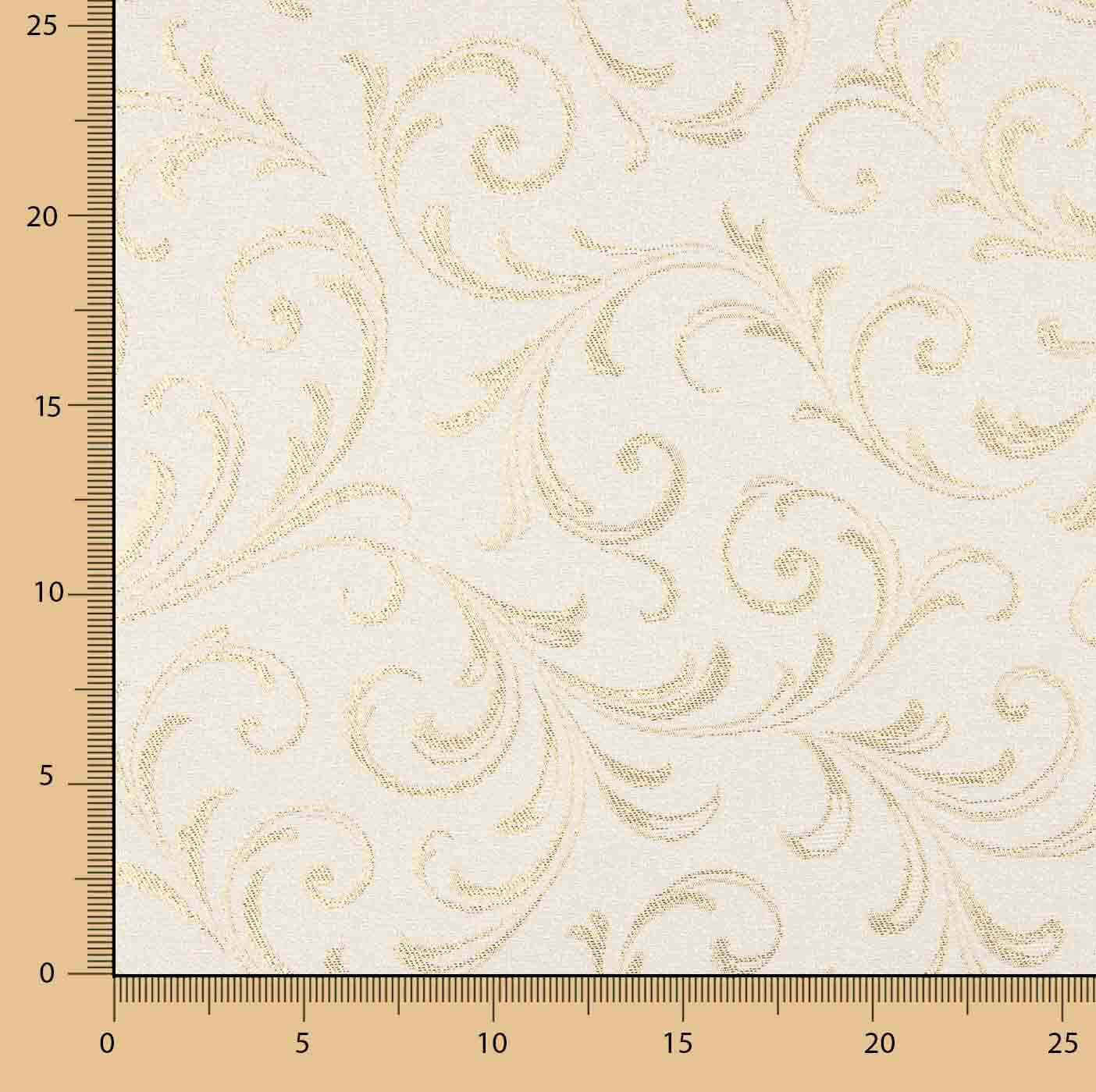 Loneta Jacquard con Lúrex Dorado Ramas Ornamentales - Ribes y Casals