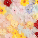 Tul Crudo Jardín de Primavera con Flores 3D - Ribes y Casals
