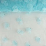 Tul Azul Turquesa con Flores 3D y Perlas - Ribes y Casals