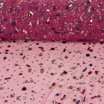 Tul Luxury Fucsia con Pedrería Multicolor - Ribes y Casals